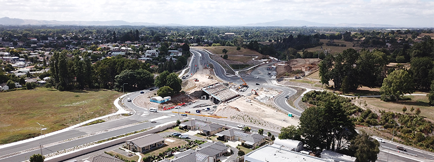 Aerial image of the Wairere Drive extension